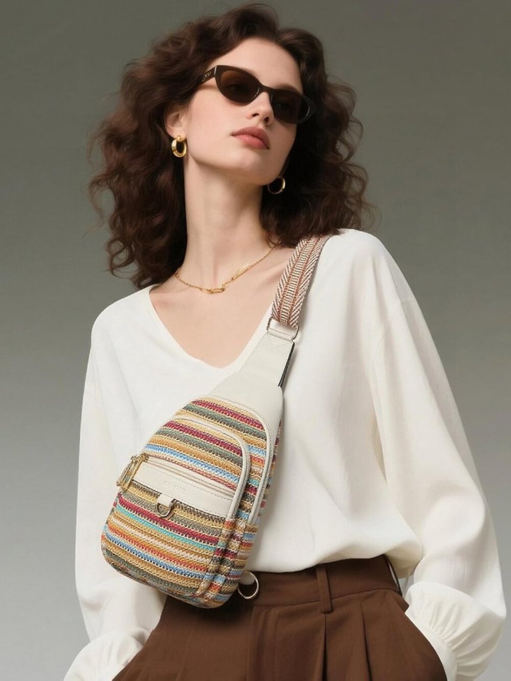 Womens Sling Bag Crossbody Bags for Women Vegan Leather Sling Backpack Daypack F - Picture 2 of 9